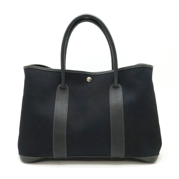 Hermes Garden Party PM Canvas Leather Tote Bag - Picture 1 of 6